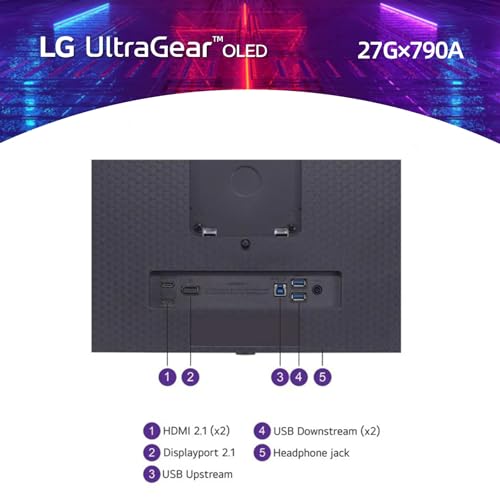 Image of LG 27 inch OLED QHD (2560 x 1440) Gaming Monitor, 480Hz, 0.03ms, FreeSync Premium Pro, G-Sync Compatible, DisplayHDR True Black 400, DCI-P3 98.5%, RGB Lighting, Adjustable Stand