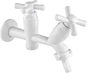 Torneira para Tanque e Máquina Cross 1/2''-3/4'' Branca - 300000453 - TIGRE - Torneira para Tanque e Máquina Cross 1/2''-3/4'' Branca - 300000453 - TIGRE