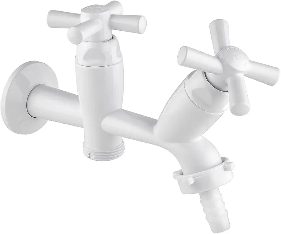 Torneira para Tanque e Máquina Cross 1/2''-3/4'' Branca - 300000453 - TIGRE - Torneira para Tanque e Máquina Cross 1/2''-3/4'' Branca - 300000453 - TIGRE