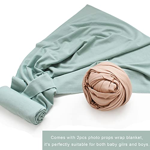 Aijoviko Newborn Photography Props Baby Photo Props Wrap Blanket for Baby Boys Girls(Sage&Sand)