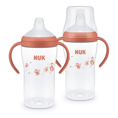Image of NUK Perfect Match Learner Cup, 8 oz, 2 pack - Soft Spout, Easy-Grip Handles, BPA Free, Spill Proof Transition Sippy Cup