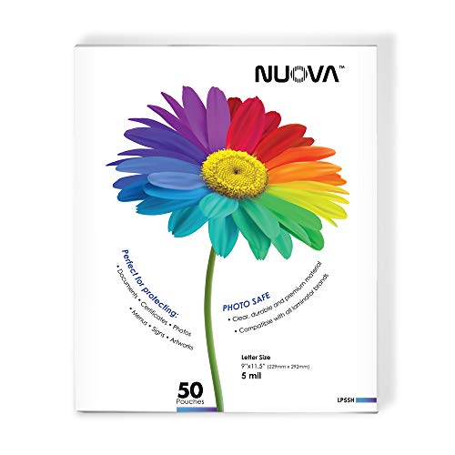 Nuova LP55H Thermal Laminating Pouches 9 x 11.5 Inches, Letter Size, 5 mil, 50-Pack