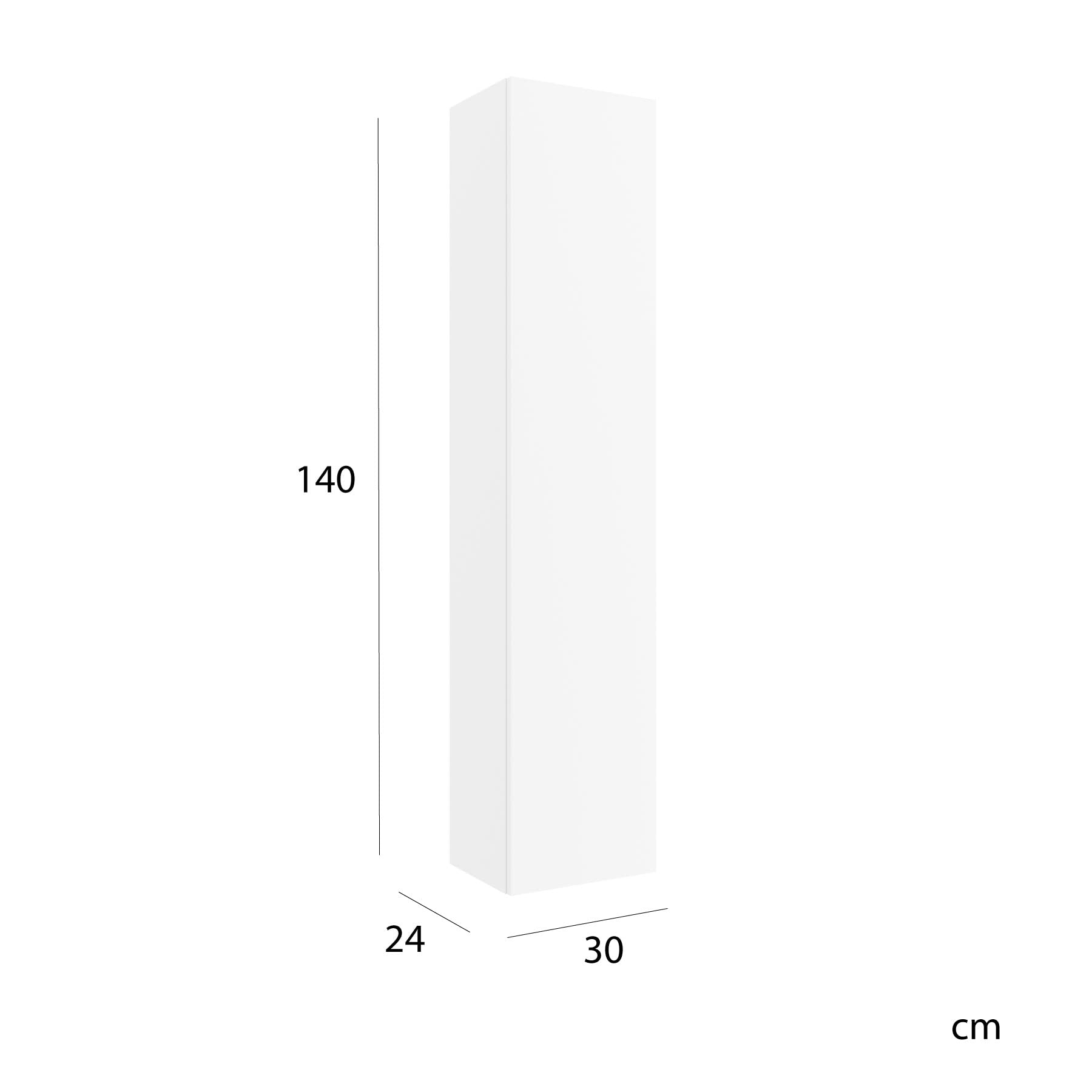 Columna de baño Bequia 100% montada de fábrica | Acabado Blanco Mate suspendida 1 Puerta Apertura Push y Cierre amortiguado | Salgar