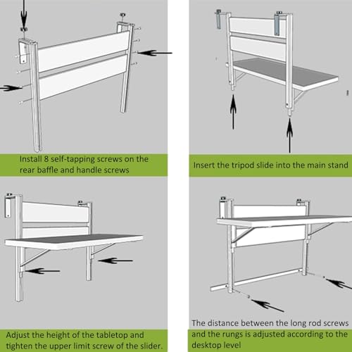 Table suspendue balcon pliante 80x30cm pour petit espace extérieur - 3