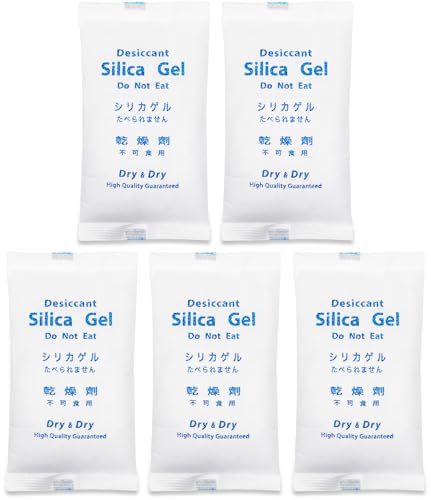 Dry &amp; Dry 500 Gram [5 Packets] Silica Gel Packets Desiccants, Silica Packets - Rechargeable Moisture Absorbers for Food Storage, Electronics, 3D Filament &amp; Safes