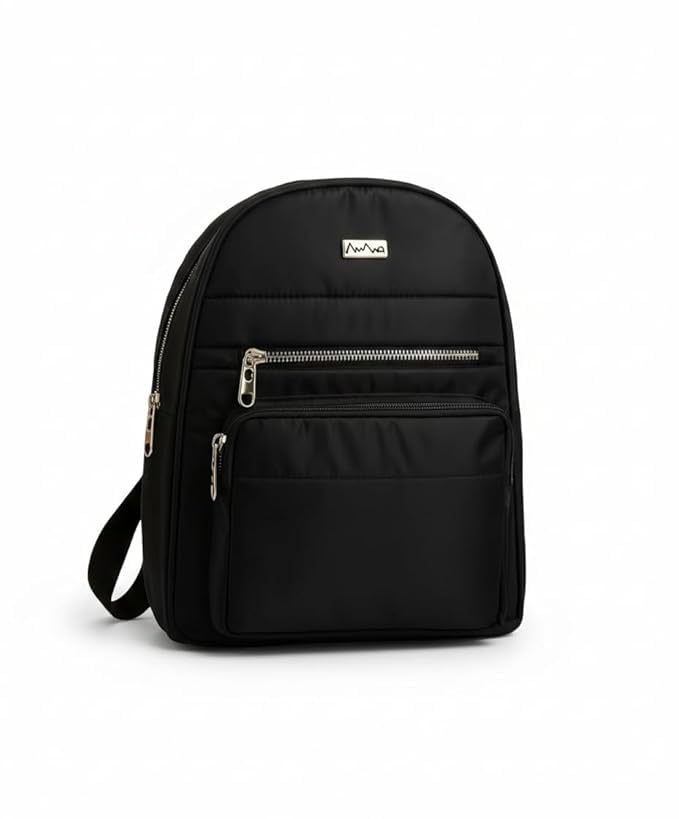 Image of Premium Designer Women's Backpack Purse - Stylish Nylon Backpack for Women, Fashion Travel Daypack with Anti-Theft Pocket, Lightweight & Durable Travel & Office Bag with Gold Zipper