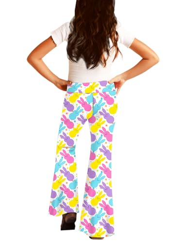 Image of Deerose Girls Halloween Hippie Bell Bottom Pants High Waist Flare Pants 5-14 Years