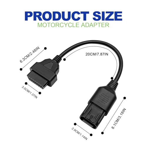 8-Pin to 16-Pin OBD2 Adapter for ATV & Motorcycle - OBD Diagnostic Converter Cable Compatible with Polaris RZR, Slingshot, Ranger, Sportsman, ACE, CAN Bus & ELM327 Scanners - Thumbnail 3