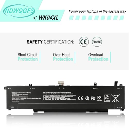 Image of WK04XL M39179-005 Laptop Battery Replacement for HP Victus 16-d 16-e Series & Omen 16-b 16-c Series | 15.4V 70.07Wh 4-Cell | Compatible with HSTNN-OB2C M38822-AC1 WK04070XL