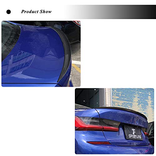 JC SPORTLINE G20 CF Rear Lip, fits BMW 3 Series 320i 330i 330e M340i 318d 320d 330d Sedan 2019-2021 Carbon Fiber Trunk Spoiler Boot Wing Deck Lid Tail