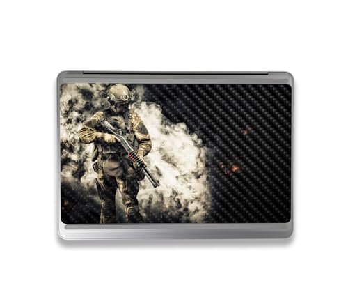Image of MightySkins Carbon Fiber Skin Compatible with Microsoft Surface Laptop Studio 2 (2023) Full Wrap Kit - Fighting On | Protective, Durable Textured Carbon Fiber Finish | Easy to Apply | Made in The USA