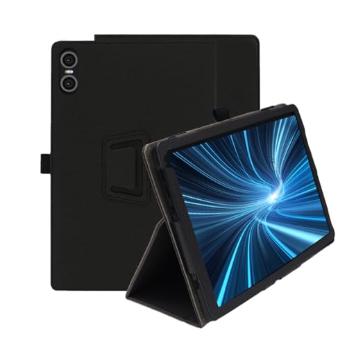 INSOLKIDON Kompatibel mit Tec-Last P30T 10.1 INCH 2023 Tablet Hülle mit Standfunktion Slim PU Leder Schutzhülle [Auto Schlaf/Aufwachen] Klappbare Schutzhülle (Schwarz)