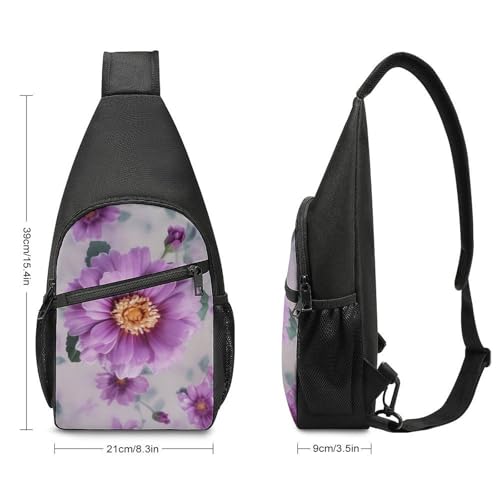 Mochila de hombro blanca con diseño floral para senderismo miniatura 2