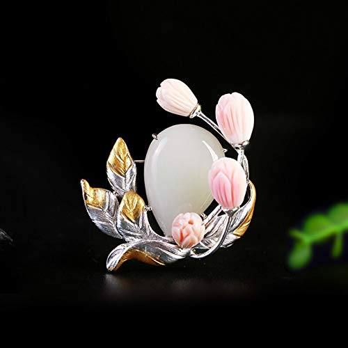 Broches en Jade Hetian pour accessoiriser vos pulls et cardigans en maille - 4