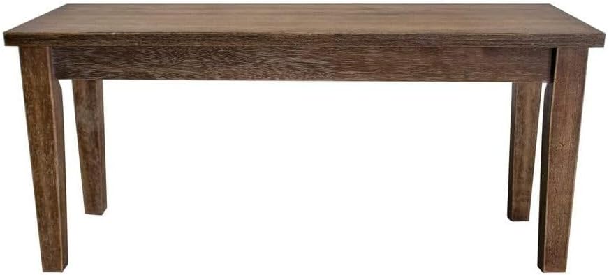 Best Master Transitional Solid Wood Dining Room Bench in Antique Natural Oak
