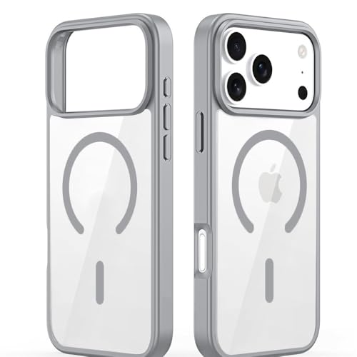 Image of DIZORO Compatible iPhone 17 Pro Max Case (Compatible with MagSafe) Non Yellow Drop Protection & Hard PC Back Cover Slim Transparent Anti-Scratch Shockproof Phone Case (Natural Titanium)