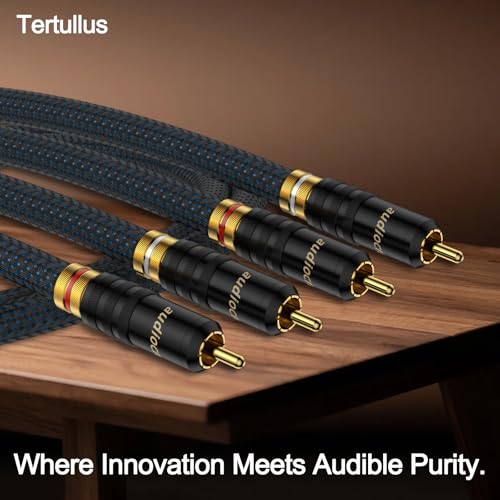 Image of Tertullus 2Pack RCA Audio Cables, 6N OFC Braided RCA Male to Male Stereo Audio Interconnect Cable for Home Theater, HDTV, Subwoofer, Amplifiers, HiFi Systems (2M / 6.6FT)