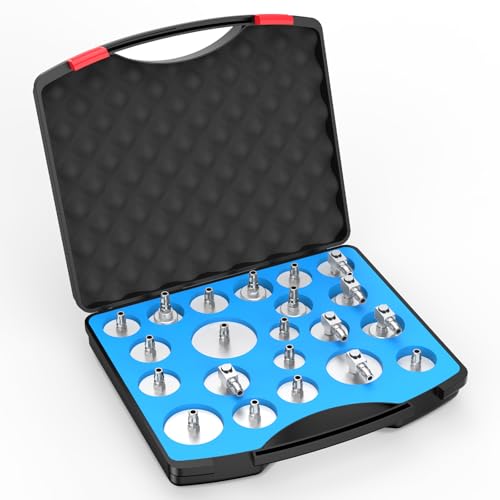 FOXWELL Brake Master Cylinder Bleeder Kit, 21 PCS Aluminum Brake