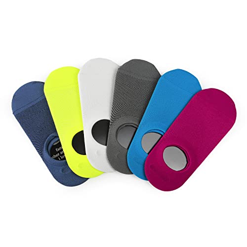 Feetalk Men's Liner & Ankle Socks - No Show Non Slip Tactel Socks 6Pairs #TOP1