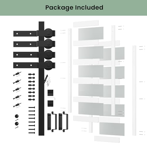 COSHOMER 42"x84" Double Bypass Barn Door with 7FT Track Kit Included by COSHOMER - Image 7