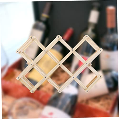 Soporte para botellas de vino de madera para mesa 10 botellas miniatura 5