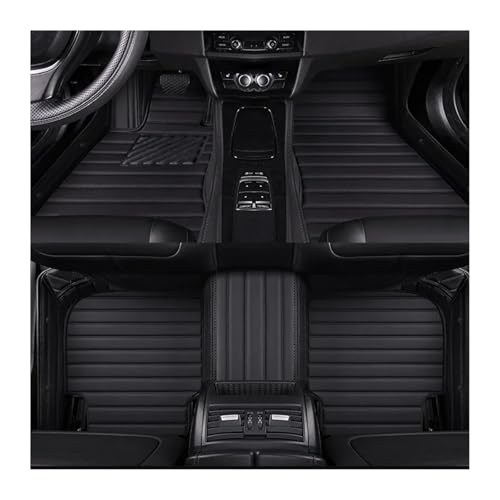 Tapis de sol voiture en cuir noir pour trajets en Kia Soul