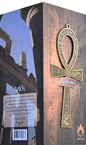 NileCart 7 in. Large Metal Egyptian ANKH Cross, Antique Brass Tone - image 3