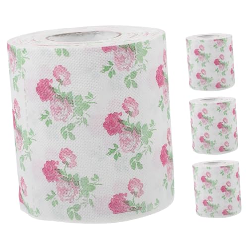 Papel higiénico con rosas COLLBATH de 4 rollos para baño y oficina