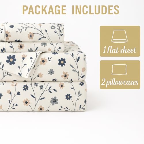 King Bed Sheet Sets Ultra Soft Breathable Flower Bed Sheets with 2 Pillow Covers | 100% Microfiber Bedding Sheets (Ditsy Floral)