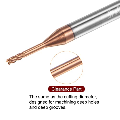 Image of HARFINGTON 2pcs Square Nose End Mill 4mm Shank 1.5mm x 10mm AlTiSin Coated Solid Carbide Long Reach Extended Neck 4 Flutes CNC Router Bit Milling Cutter for Stainless Steel Hardened Steel