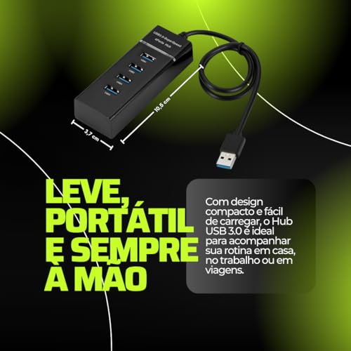 Image of USB 3.0 4-Port Hub Expander with LED, Super Fast 5.0 Gbps