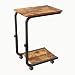Produktbild JOISCOPE Beistelltisch mit Rollen, Wohnzimmertisch in C-Form, Sofatisch mit Metallgestell, Höhenverstellbar Schreibtisch aus Holz, Geeignet Schlafzimmer, Wohnzimmer, Büro (Retro Eichenoberfläche)