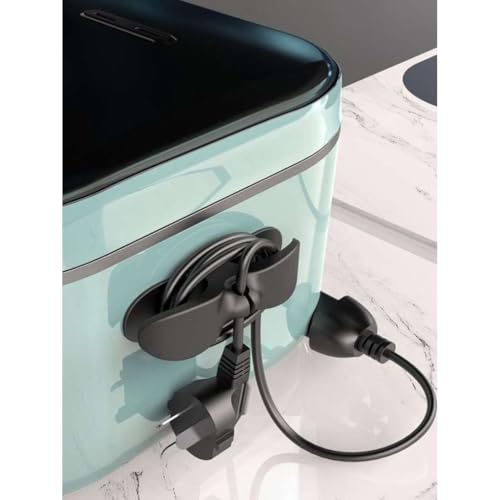 Genérico Kit 5 Organizador de Cabo Para Enrolar Fio Preto