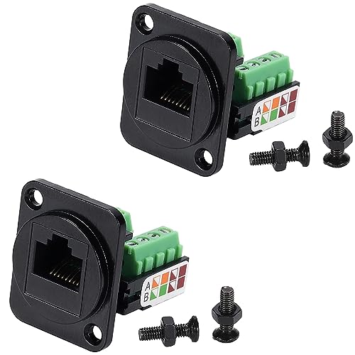 PENGLIN 2�� RJ45���W�����[�W���b�N RJ45 ���W�����[�R�l�N�^ ���X �p�l���}�E���g Cat5e RJ45�R�l�N�^ 8�s���l�W�[�q�A�_�v�^�[ D�^�C�v 8P8C LAN�P�[�u�� �C���^�[�l�b�g�z��