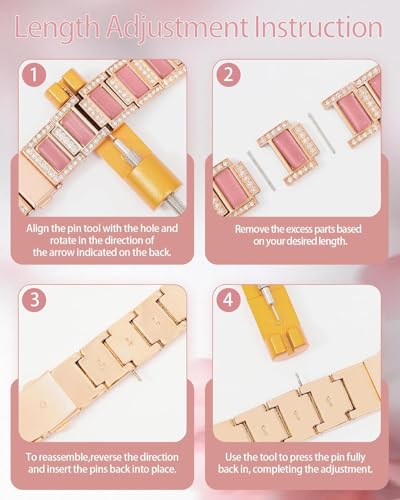 Image of Zitel Bling Rhinestone Metal Band Compatible with Apple Watch Straps for Women Girls Sparkling Shiny Wristbands