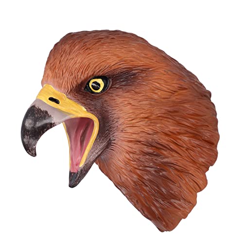 Agatige Fantoche de mão de borracha animal, fantoches de mão de simulação de boca aberta móvel para