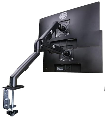 Image of Lenovo ThinkVision 24 inch FHD IPS Monitor w / 100 Hz Refresh Rate, VESA Mount | 4ms Response Time, Flicker Free, Anti-Glare, HDMI w / DKZ USB Hub, Black (64B5KAT1UZ) & ErgoFlexy Single Mount Arm