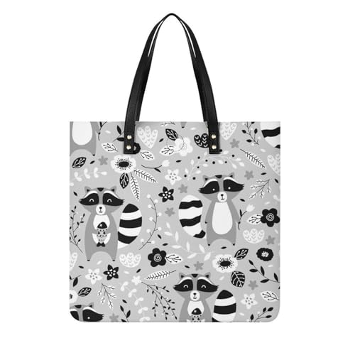 Sac à main shopper ratons laveurs pour femmes grand tote bag de voyage 39x39cm