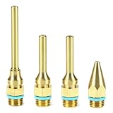 QWORK 4Pcs Pure Copper Glue Gun Nozzle Set - Glue Gun Nozzle Assortment Set, Gluegun Tips Replacement for Hot Melting Glue Guns Bore, 2.0x(34/50/70/100mm)+3.0x50mm