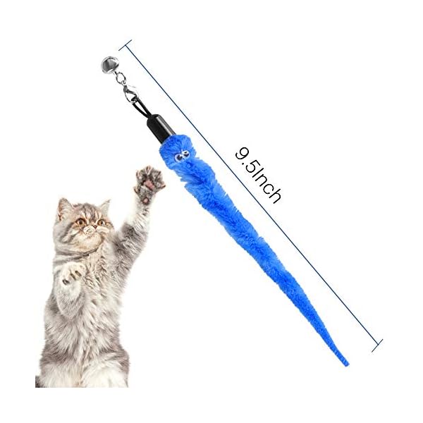 M JJYPET Ersatz-Katzenspielzeug-Ersatz, 10 Packungen Katzenwurmspielzeug, sortierte Teaser-Nachfüllungen mit Glocke für Katzen, Kätzchen – Bild 4