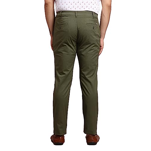 Image of Colorplus Men's Cotton Blend Print Pattern Nuvo Fit Flat Front Casual Trouser