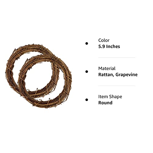 Redbaker 2 Pieces Christmas Grapevine Wreath Natural Grapevine Wreaths Ring Vine Branch Wreath Christmas Roll Rattan Wreath Garland For Diy Christmas Craft Or Wedding Decors #TOP7