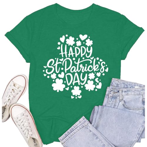 T-shirt pour femme trèfle vert anti-irritation coupe fluide pour peau sensible