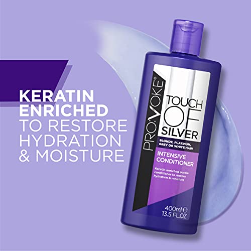 PROVOKE Touch Of Silver Brightening Purple Shampoo & Intensive Conditioner 400ml, Neutralises Yellow & Orange Tones, Formulated With Violet & Blue Pigments - Image 2