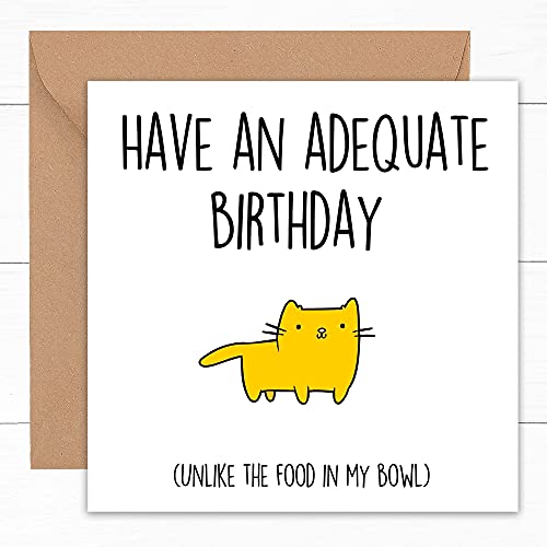 Divertida tarjeta de cumpleaños de The Cat | Tarjetas groseras gatito piel bebé amantes de mascotas | Para papá, mamá, marido, esposa | To Him Her Man Woman Novio, Hermano, Amigo | Regalos | 15 cm