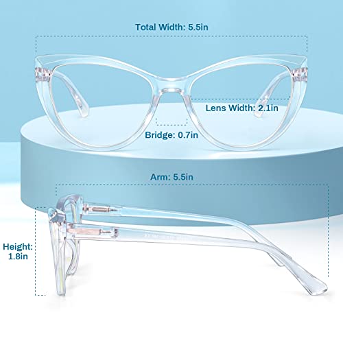 Gaoye 5 Pack Fashion Cat Eye Reading Glasses For Women, Computer Blue Light Readers Anti Glare With Eyeglasses Chain (A 5 Pack Mix, 1.5, Multiplier_X) #TOP5