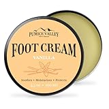 Pumice Valley Foot Balm Cream for Dry Cracked Heels and Feet - Natural Foot Moisturizer Balm for Calluses and Dry Feet Treatment - Vanilla Foot Lotion 3.5 Oz