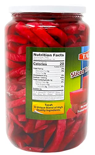 Tazah Turnip Pickles Sliced 4.4lbs Pickled Turnips 35.2oz each Jar ( Pack of 2 - 4.4lbs total )