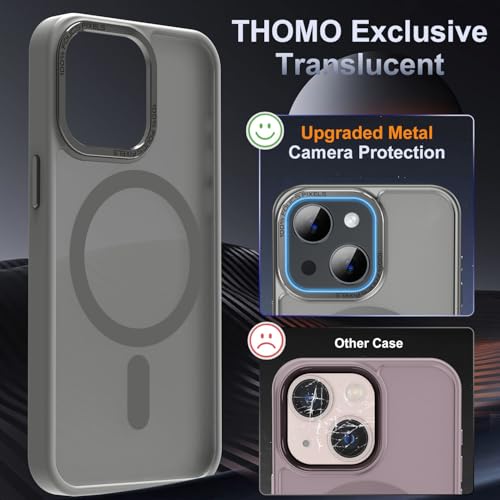 Thomo Upgraded Magnetic for iPhone 15 Plus Case [Compatible with Magsafe] [Mil-Grade Protection], Pocket-Friendly, Slim Translucent Phone Case Cover for iPhone 15 Plus 6.7", Titanium Gray — view 4