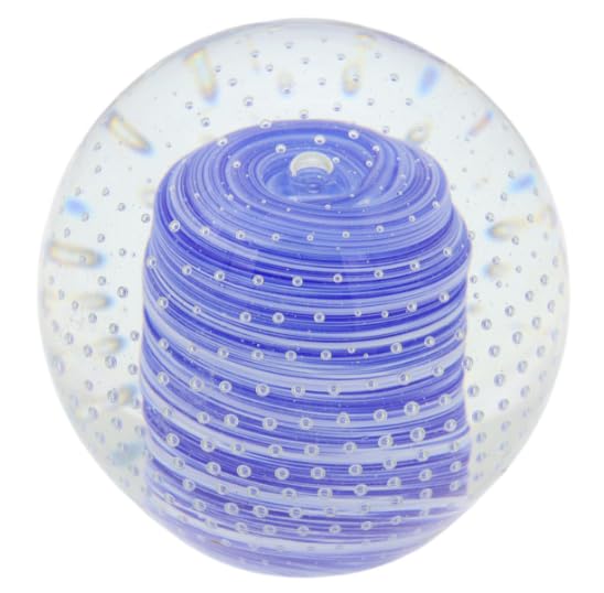 Presse-Papier Boule en Verre Bleu Lavande Artisanal – Sculpture Décorative Design – 9 cm
